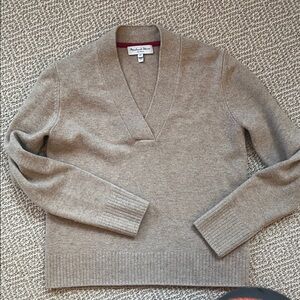 Michael Stars Tan V-Neck Sweater